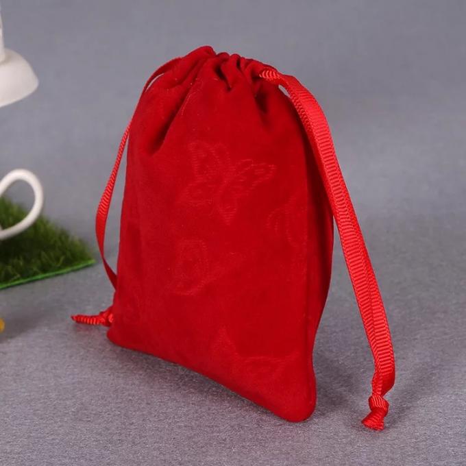 印刷された赤い綿のドローストリング袋、大きいキャンバスのドローストリングの洗濯袋