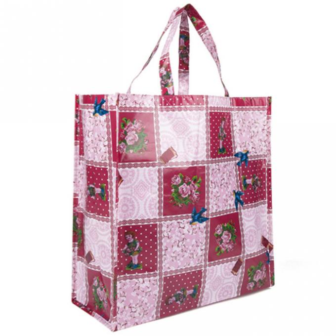 赤く、ピンクのポリプロピレンのスーパーマーケットのパッキングのための再使用可能な買い物袋