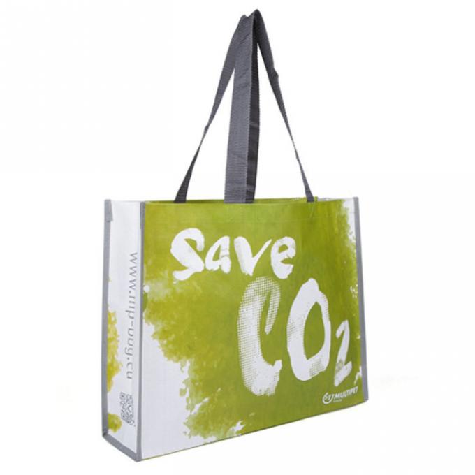 緑の方法によって編まれるトート バック、リサイクルされた編まれたポリプロピレンの買い物袋